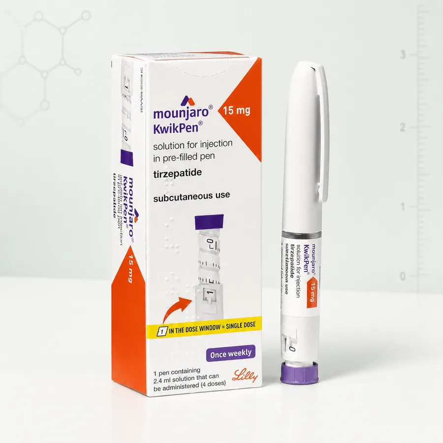 Мунджаро KwikPen 15 мг — упаковка та ручка